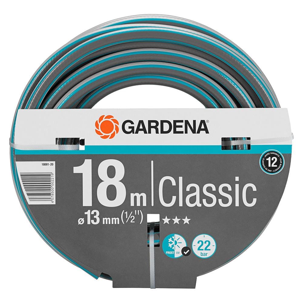 สายยางม้วน PVC ใยแก้ว GARDENA 18002-26 1/2 นิ้วX18เมตร สีฟ้า
