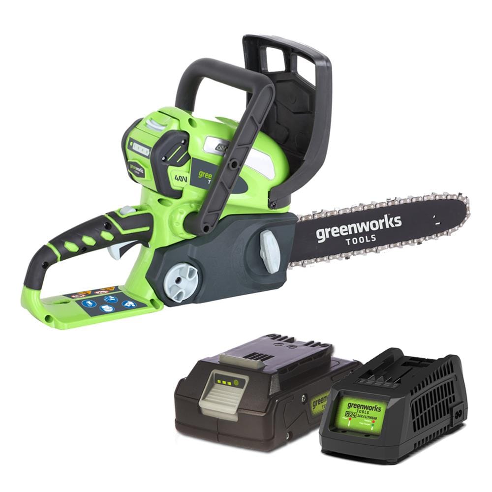 เลื่อยโซ่ไร้สาย (พร้อมแบตเตอรี่) GREENWORKS GWS0004 24 โวลต์