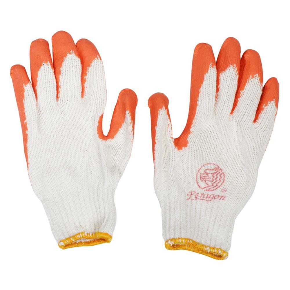 ถุงมือถักเคลือบยางธรรมชาติ กันลื่น PARAGON สีส้ม