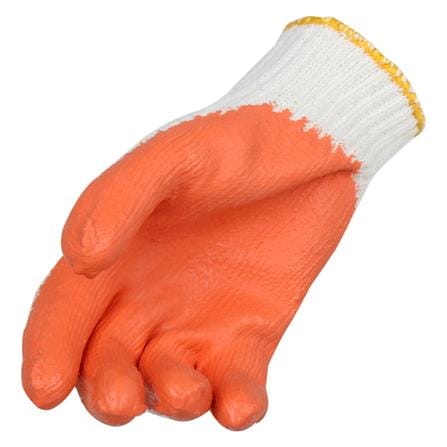 ถุงมือถักเคลือบยางธรรมชาติ กันลื่น PARAGON สีส้ม_3