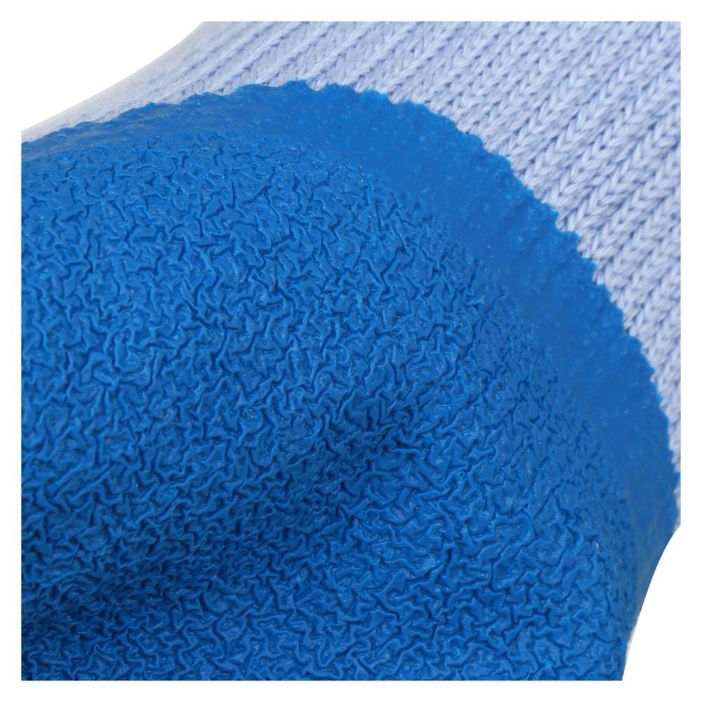 ถุงมือถักกันลื่นเคลือบยางธรรมชาติ MICROTEX สีฟ้า