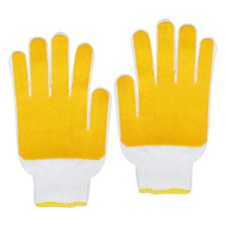 ถุงมือถักเคลือบยางธรรมชาติ MICROTEX สีเหลือง