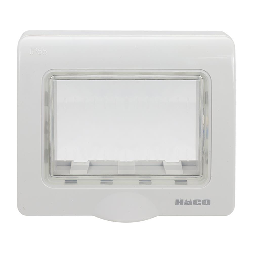 หน้ากากกันน้ำ HACO 3 ช่อง AP-W222R-GY สีเทา