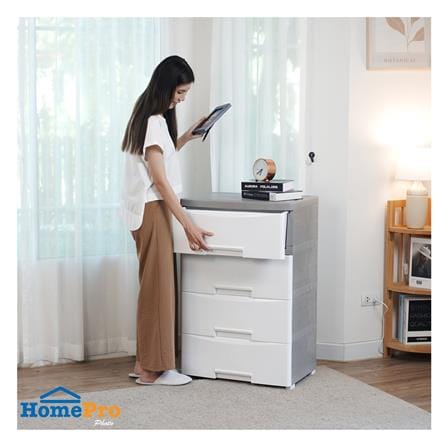 ตู้ลิ้นชัก 4 ชั้นทึบ STACKO MORI 40x59x90.8 ซม. สีขาว_5