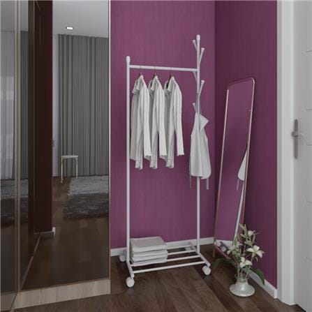 ราวแขวนผ้าพร้อมที่แขวนเอนกประสงค์55x43x170cm สีขาว PLIM_4