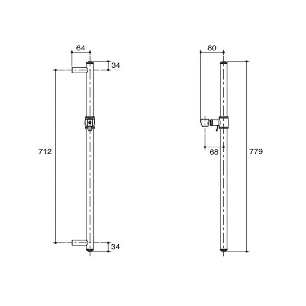 เฉพาะราวเลื่อนฝักบัว KOHLER K-72798T-CP