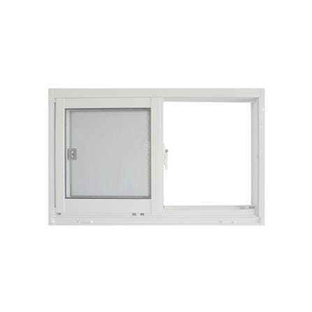 หน้าต่างบานเลื่อน อะลูมิเนียม S-S มุ้ง SANKYOALUMI J-TRUST 80X50 ซม. สีขาว_1