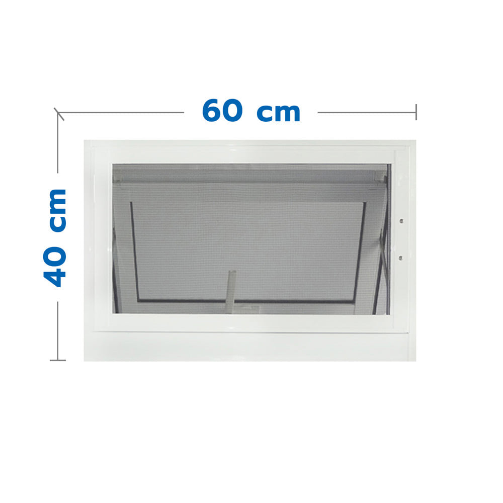 หน้าต่างบานกระทุ้ง อะลูมิเนียม มุ้ง SANKYOALUMI J-TRUST 60x40 ซม. สีขาว