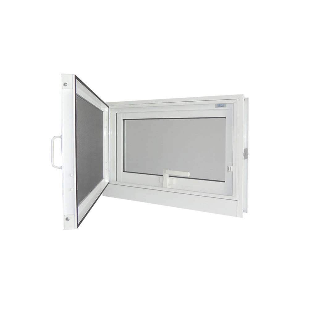 หน้าต่างบานกระทุ้ง อะลูมิเนียม มุ้ง SANKYOALUMI J-TRUST 60x40 ซม. สีขาว