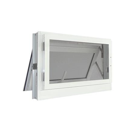 หน้าต่างบานกระทุ้ง อะลูมิเนียม มุ้ง SANKYOALUMI J-TRUST 60x40 สีครีม_1