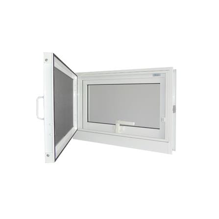 หน้าต่างบานกระทุ้ง อะลูมิเนียม มุ้ง SANKYOALUMI J-TRUST 60x40 สีครีม_2