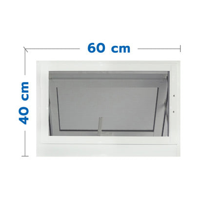 หน้าต่างบานกระทุ้ง อะลูมิเนียม มุ้ง SANKYOALUMI J-TRUST 60x40 ซม. สีขาว