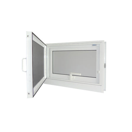 หน้าต่างบานกระทุ้ง อะลูมิเนียม มุ้ง SANKYOALUMI J-TRUST 60x40 ซม. สีขาว_2