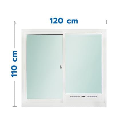 หน้าต่างบานเลื่อน อะลูมิเนียม S-S มุ้ง SANKYOALUMI J-TRUST VENTILATION 120x110 ซม. สีขาว_0