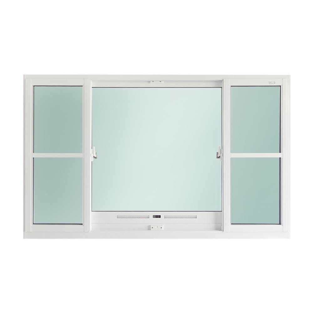 หน้าต่างบานเลื่อน อะลูมิเนียม S-F-S มุ้ง SANKYOALUMI J-TRUST VENTILATION 180x110 ซม. สีขาว