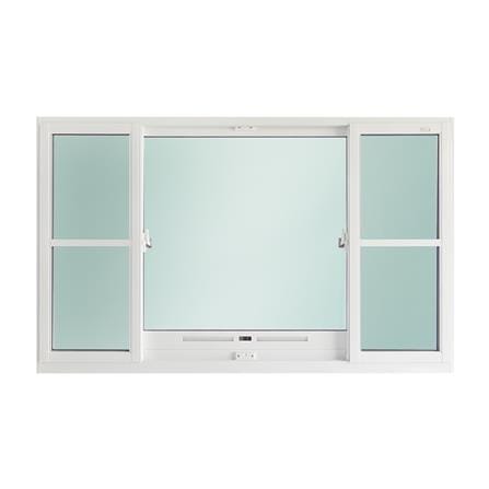 หน้าต่างบานเลื่อน อะลูมิเนียม S-F-S มุ้ง SANKYOALUMI J-TRUST VENTILATION 180x110 ซม. สีขาว_1
