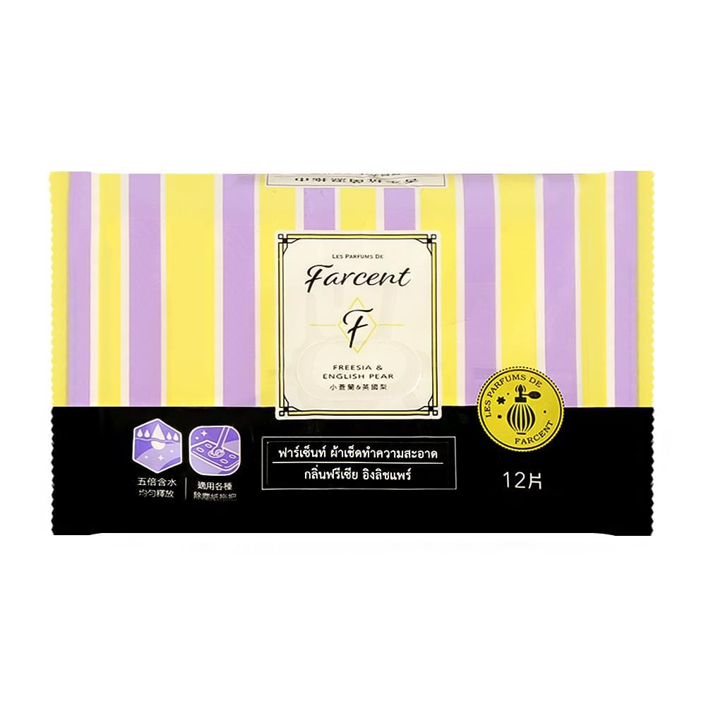 ผ้าเช็ดทำความสะอาด FARCENT WW706W 12 แผ่น กลิ่นฟรีเซีย อิงลิชแพร์