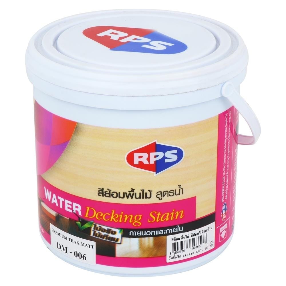 สีย้อมพื้นไม้สูตรน้ำ RPS สีสักพรีเมียม ด้าน 1 แกลลอน