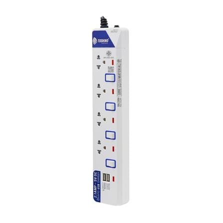 รางปลั๊กไฟ 4 ช่อง 4 สวิตช์ 2 USB TOSHINO ET-914 3 ม._1