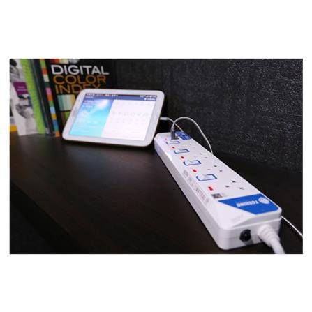 รางปลั๊กไฟ 4 ช่อง 4 สวิตช์ 2 USB TOSHINO ET-914 3 ม._4
