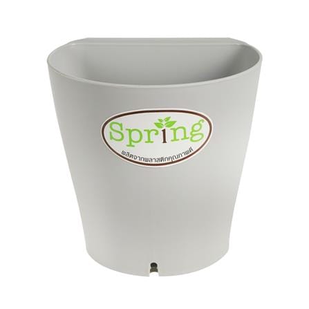 กระถางพลาสติก SPRING 13 ซม. สีเทา_0
