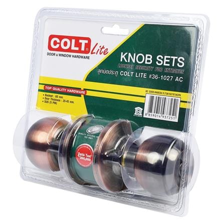 ลูกบิดประตู หัวกลม COLT 36-1027 AC สีทองแดงรมดำ_4