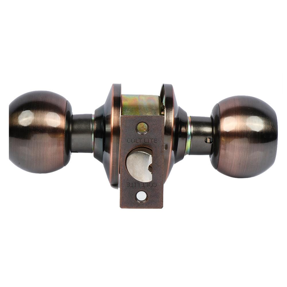 ลูกบิดประตูห้องน้ำ หัวกลม COLT 36-1022 BK/AC สีทองแดงรมดำ
