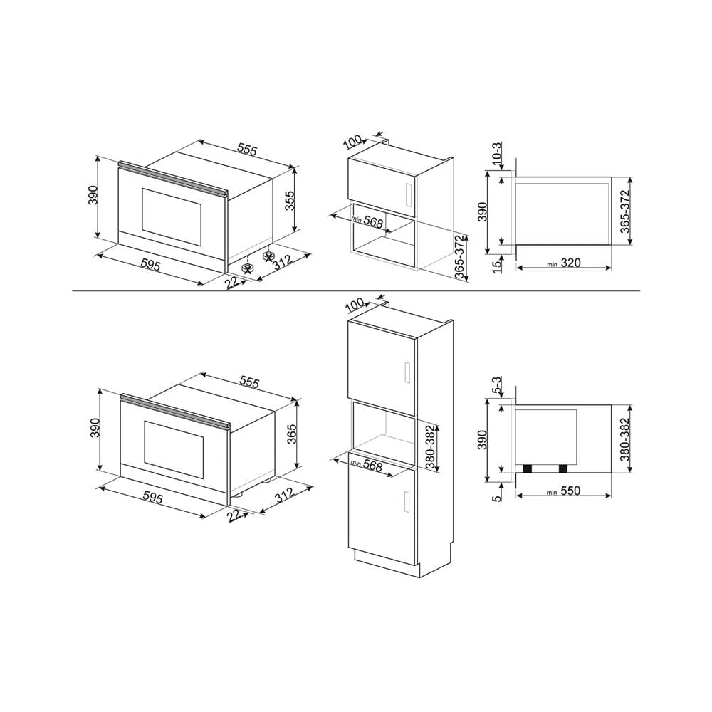 ไมโครเวฟเตาอบฝังดิจิตอล SMEG MP322X1 (COMBI)