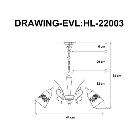 ไฟช่อ EVL HL-22003 สีทอง/ดำ 5 หัว_3