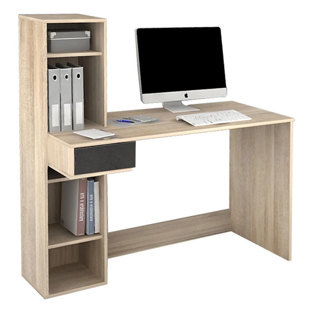 โต๊ะคอมพิวเตอร์ INHOME TS-1255 120.5 ซม.  สีโซลิดโอ็ค/กราไฟท์