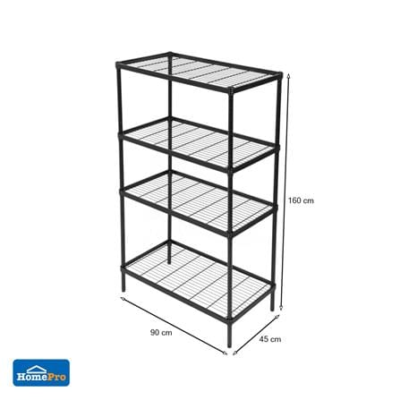 ชุดชั้นวางของโล่ง 4 ชั้น FURDINI WIRE LINNER STEEL สีดำ 2 ชิ้น_8