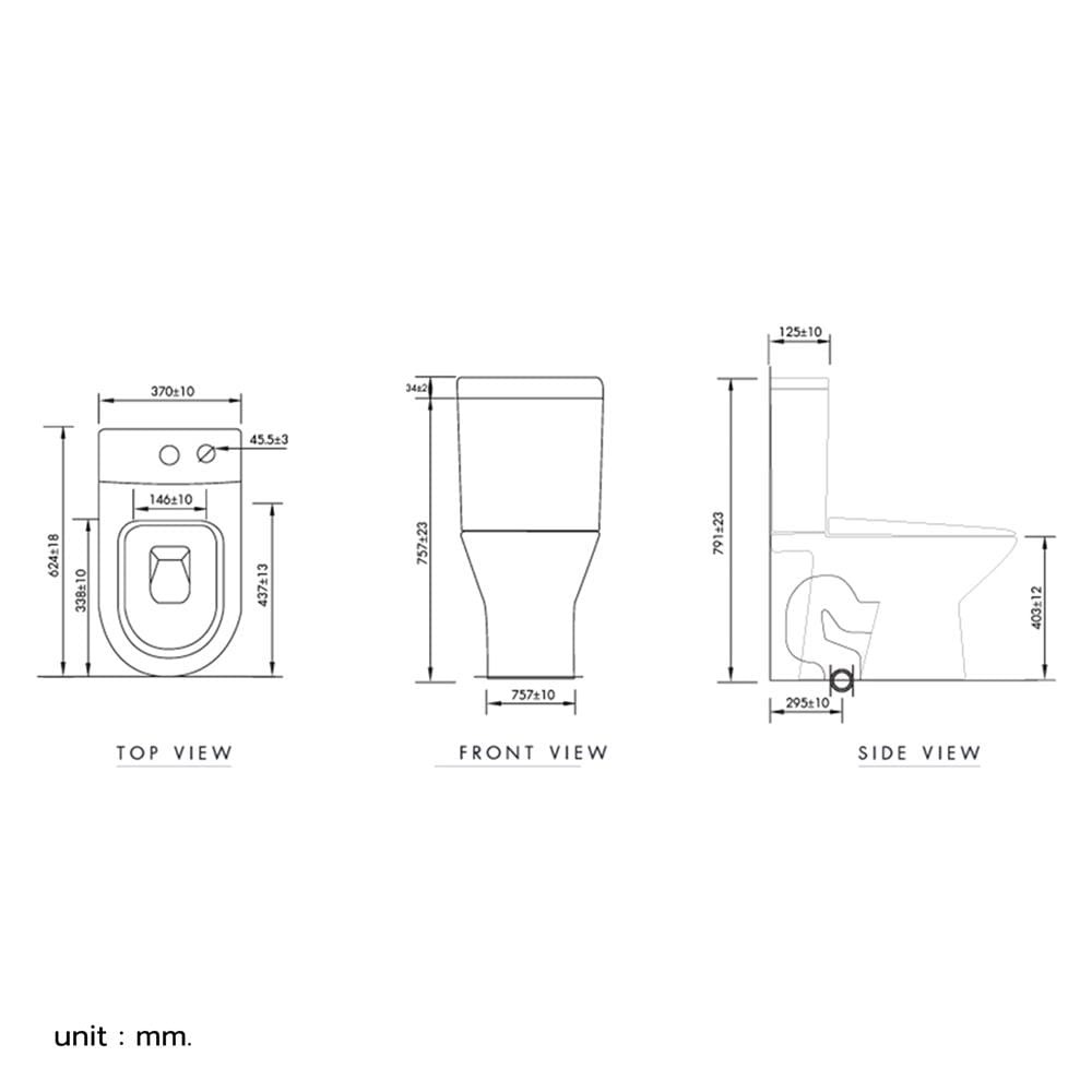 สุขภัณฑ์ 2 ชิ้น NASCO NC-7622S-WA 3/4.5 ลิตร สีขาว