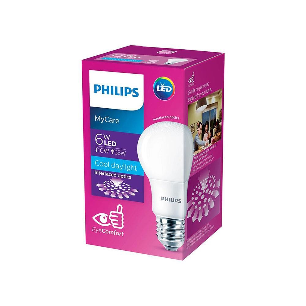 หลอดไฟ LED PHILIPS A60 E27 6วัตต์ สีขาวสว่าง