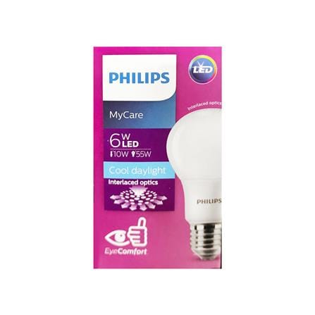 หลอดไฟ LED PHILIPS A60 E27 6วัตต์ สีขาวสว่าง_1