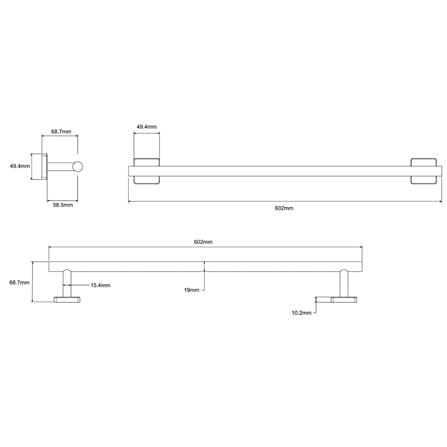 ราวแขวนผ้า NOVABATH NVB-601S สเตนเลส_3