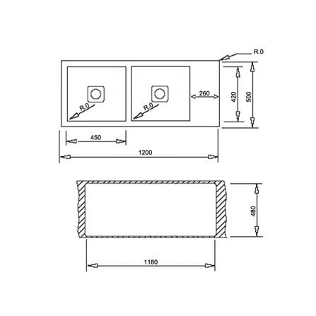 ซิงค์ฝังสแควร์ 2หลุม 1ที่พักซ้าย TEKA TQB R10 2B1D สเตนเลส_3