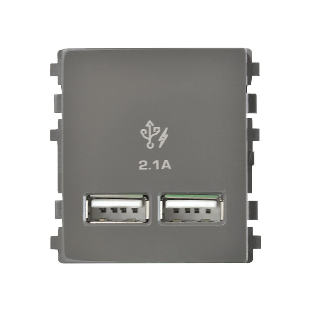 เต้ารับ USB 2 ช่อง SCHNEIDER 8432USB_BZ 2.1 แอมแปร์ สีน้ำตาล