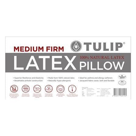 หมอนสุขภาพ ยางพารา TULIP LATEX MEDIUM 06019 33x61x11 ซม. สีขาว_1