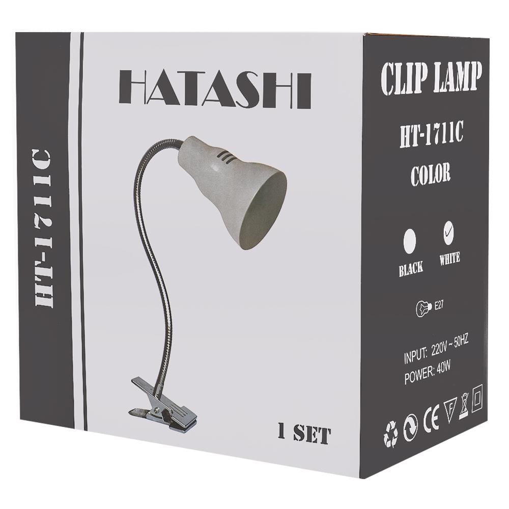 ไฟอ่านหนังสือ HATASHI HT-1711 C สีขาว/เงิน