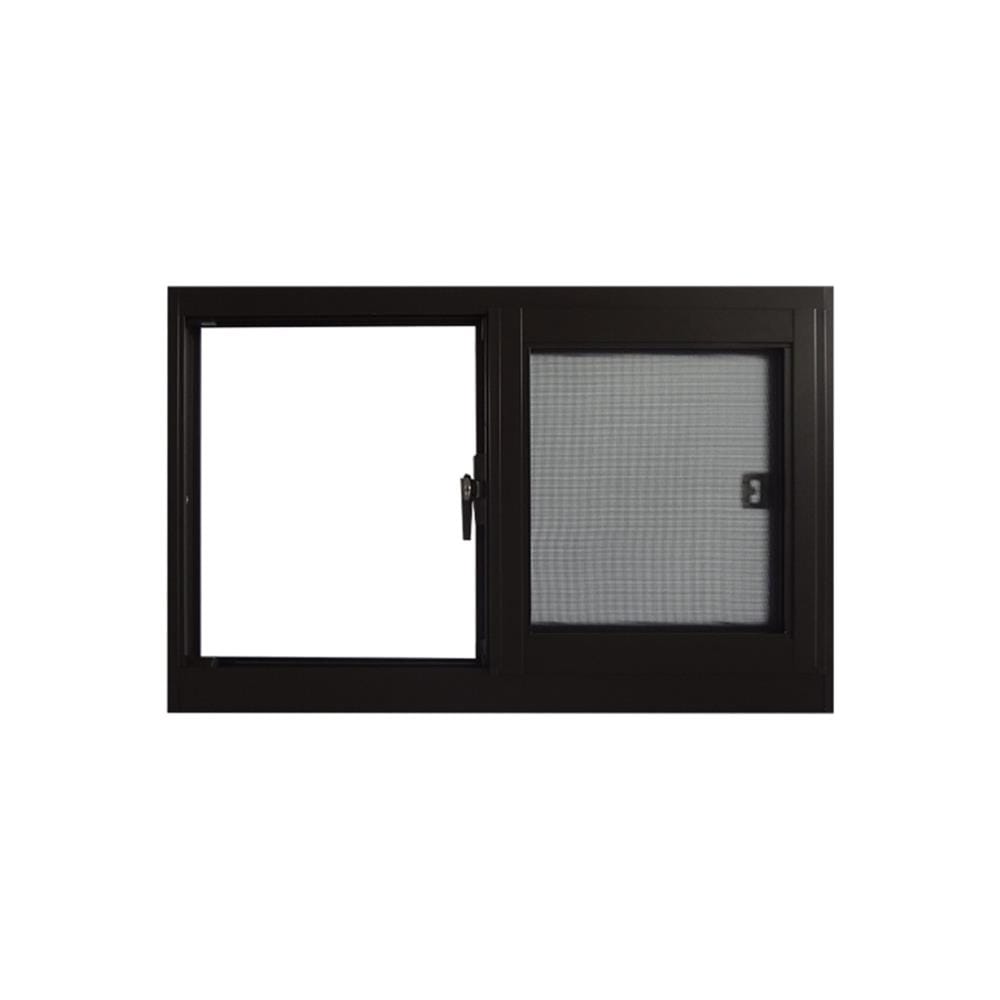 หน้าต่างบานเลื่อน อะลูมิเนียม S-S มุ้ง SANKYOALUMI J-TRUST VENTILATION 80X50 ซม. สีน้ำตาล