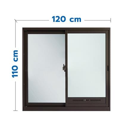 หน้าต่างAluminum บานเลื่อน S-S มุ้ง J-TRUST 120x110 ซม. สีน้ำตาล_0