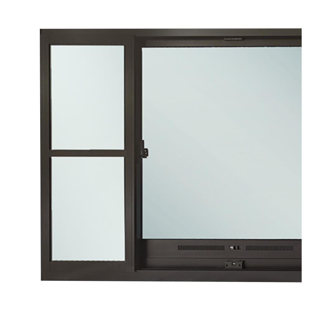 หน้าต่างบานเลื่อน อะลูมิเนียม S-F-S มุ้ง SANKYOALUMI J-TRUST 180X110 ซม. สีน้ำตาล
