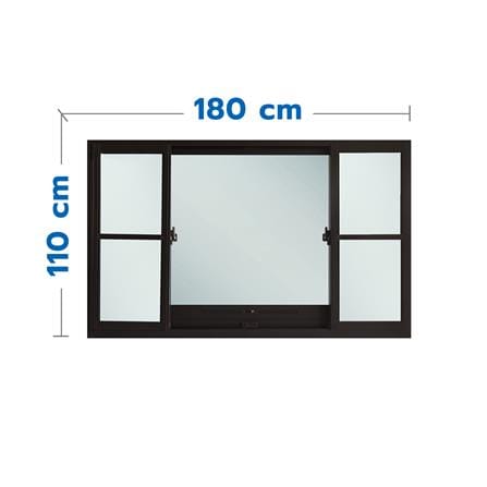 หน้าต่างบานเลื่อน อะลูมิเนียม S-F-S มุ้ง SANKYOALUMI J-TRUST 180X110 ซม. สีน้ำตาล_0