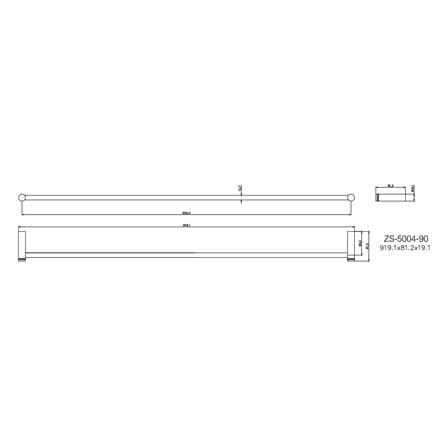ราวแขวนผ้า WS ZS-5004-90 90 ซม. สเตนเลส_1