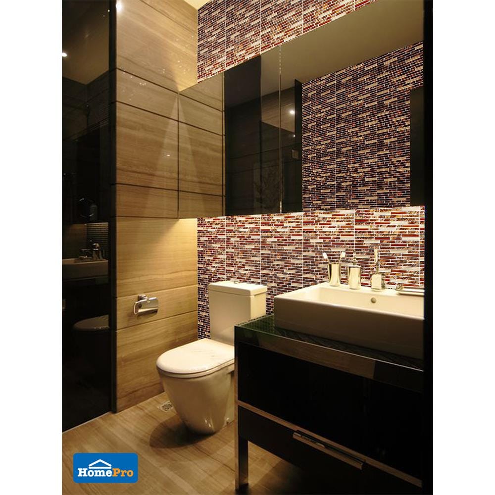 โมเสคแก้ว 30x30 ซม. เพ็ดดร้า น้ำตาล
