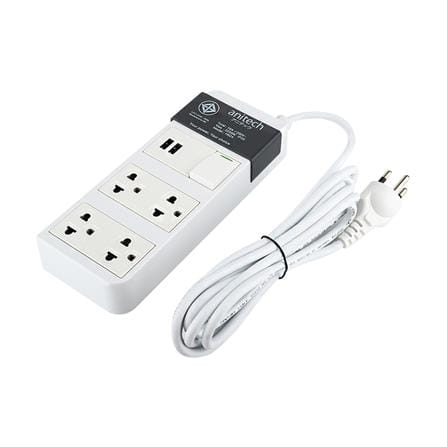 รางปลั๊กไฟ 4 ช่อง 1 สวิตซ์ 2 USB ANITECH H624 3 ม._1