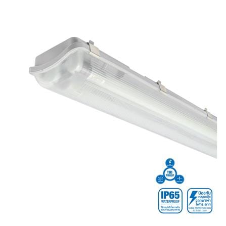 รางนีออนกันฝน LED LAMPTAN TRI PROOF SET 18 วัตต์ 2 หลอด DAYLIGHT สีขาว_0