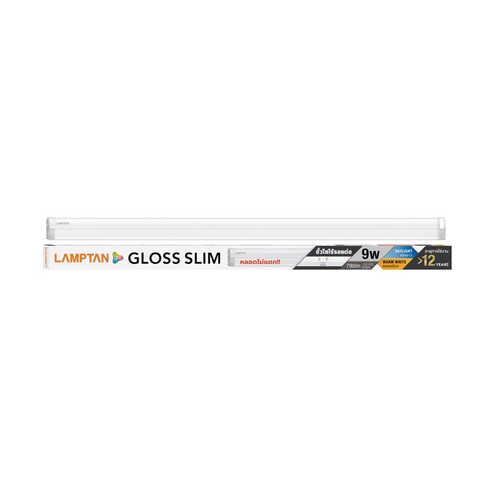 ชุดรางนีออน LED LAMPTAN GLOSS SLIM 9 วัตต์ WARM WHITE
