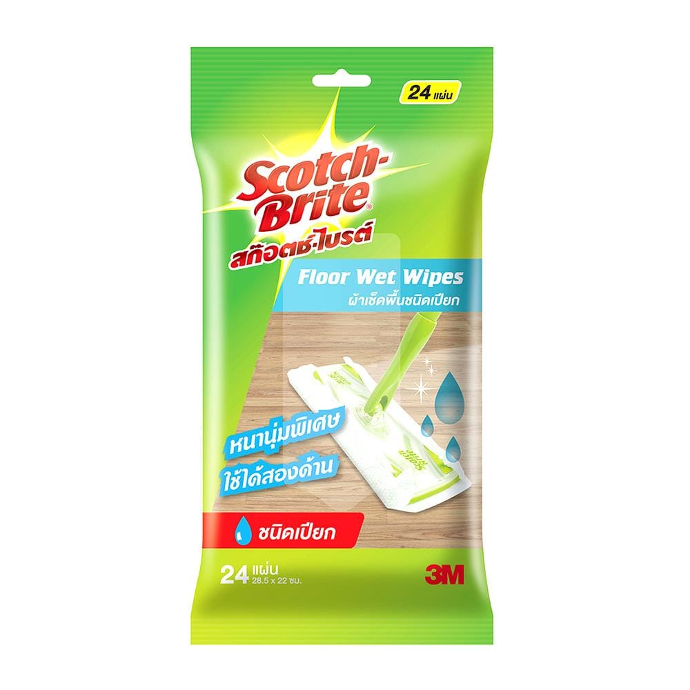ผ้าถูพื้นแบบเปียก SCOTCH-BRITE 28.5x22 ซม. สีขาว