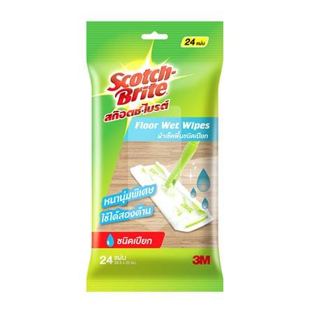 ผ้าถูพื้นแบบเปียก SCOTCH-BRITE 28.5x22 ซม. สีขาว_0